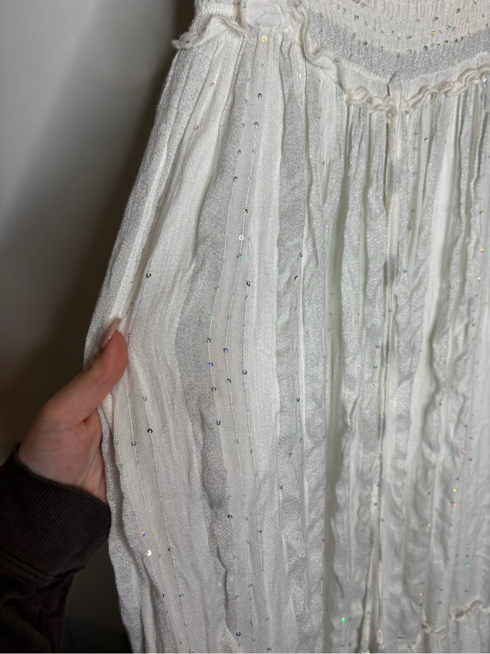 PQ Swim Charlotte Glitter Cover Up Maxi Dress XS/S White - Picture 5 of 11